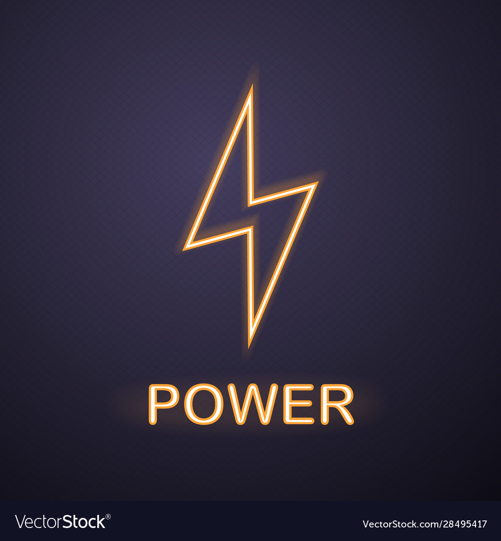 Power neon light icon Royalty Free Vector Image