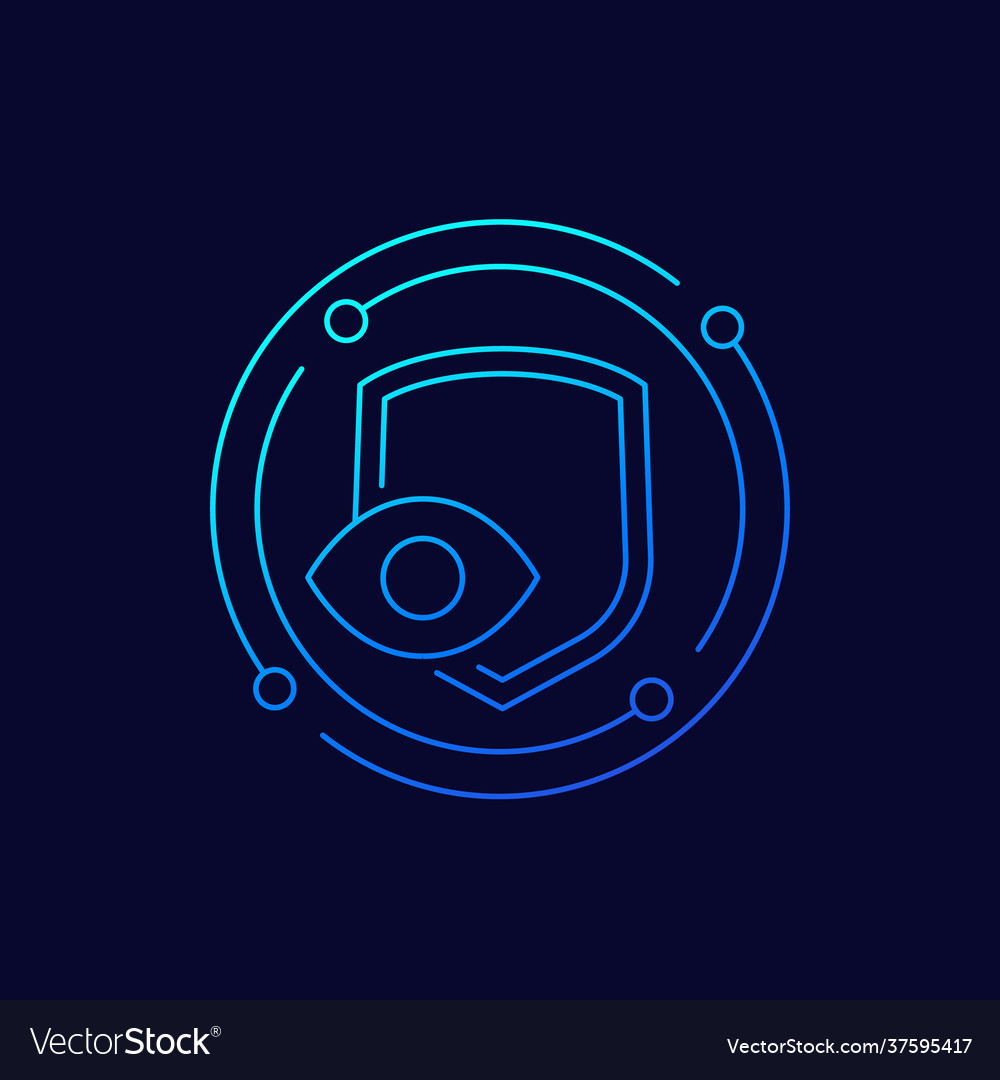 Privatsphäre Auge und Schild Linie Symbol