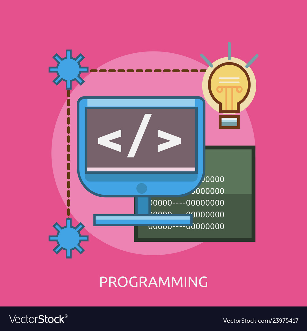 Programming conceptual design Royalty Free Vector Image