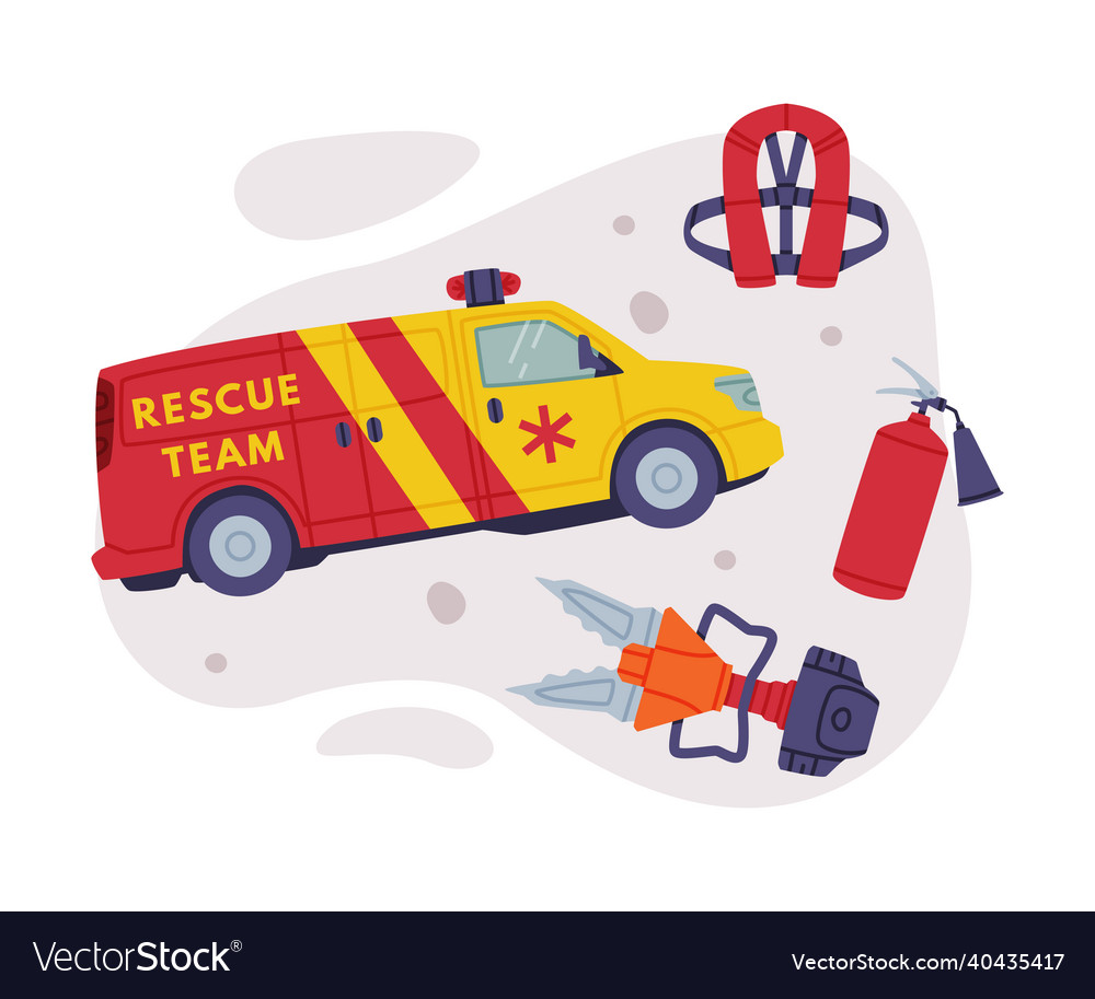 Rescue equipment with specialized machine Vector Image