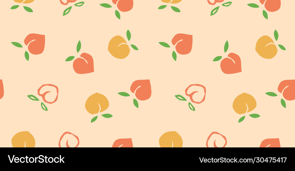 Seamless peaches fruit pattern Royalty Free Vector Image