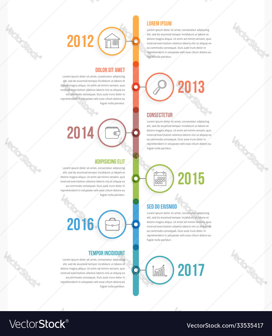 Vertical timeline Royalty Free Vector Image - VectorStock