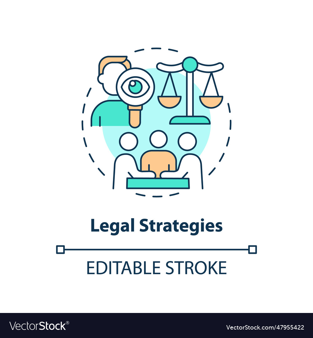 2d customizable legal strategies icon concept Vector Image