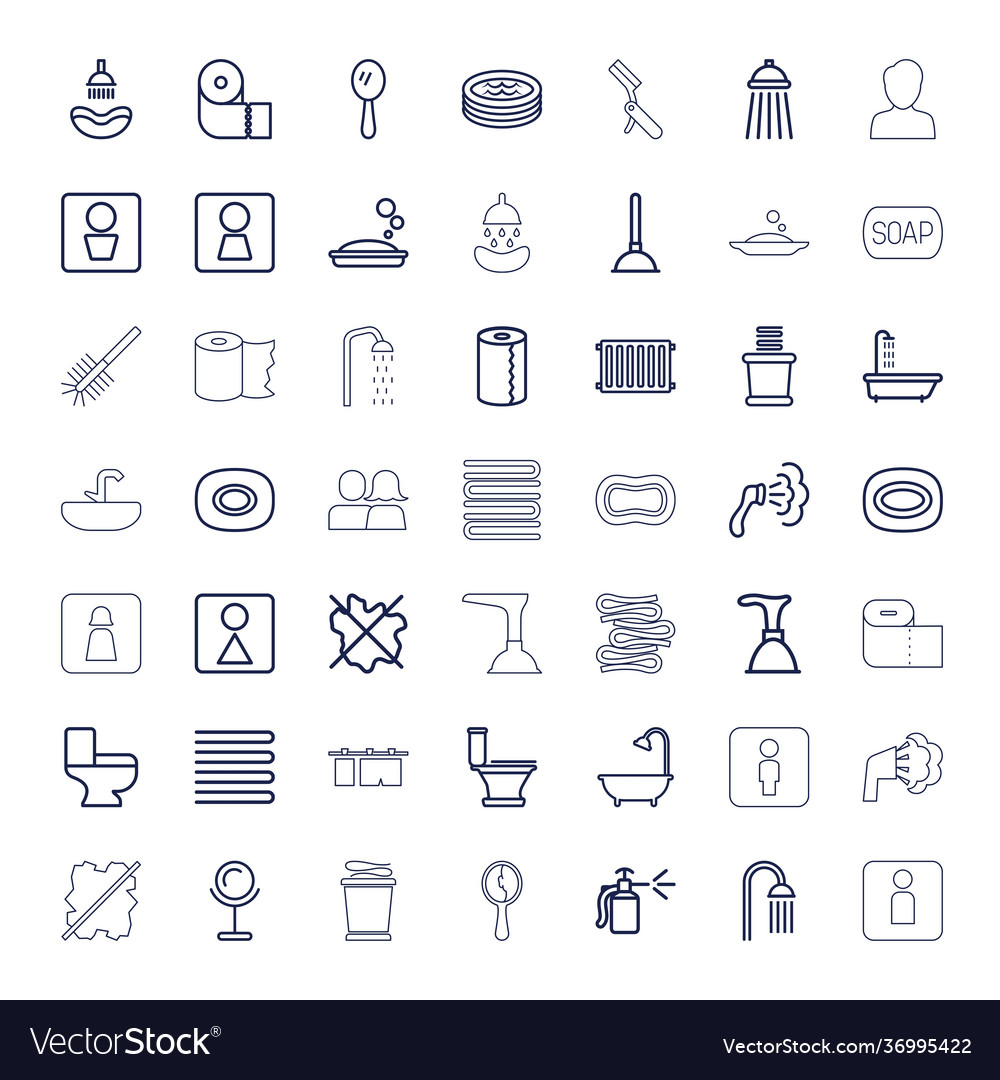 49 bathroom icons Royalty Free Vector Image - VectorStock