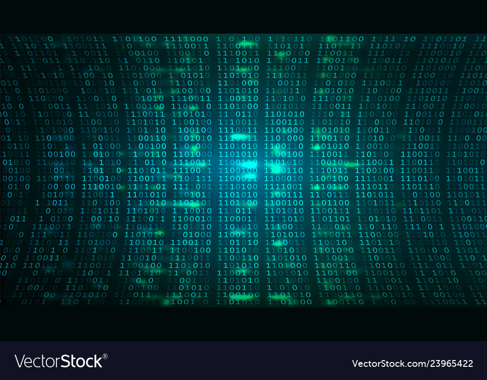 Abstract cyberspace bg digital binary code screen Vector Image