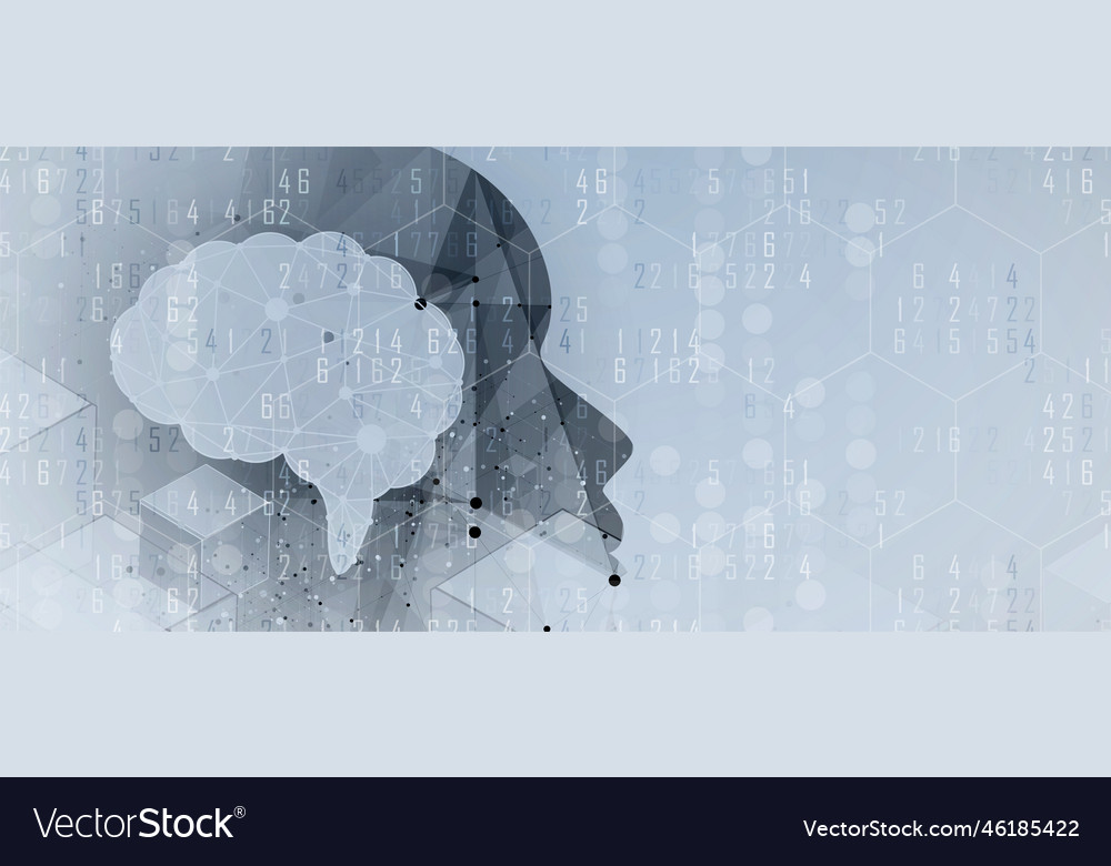Artificial intelligence technology web background vector image Artificial intelligence technology web background