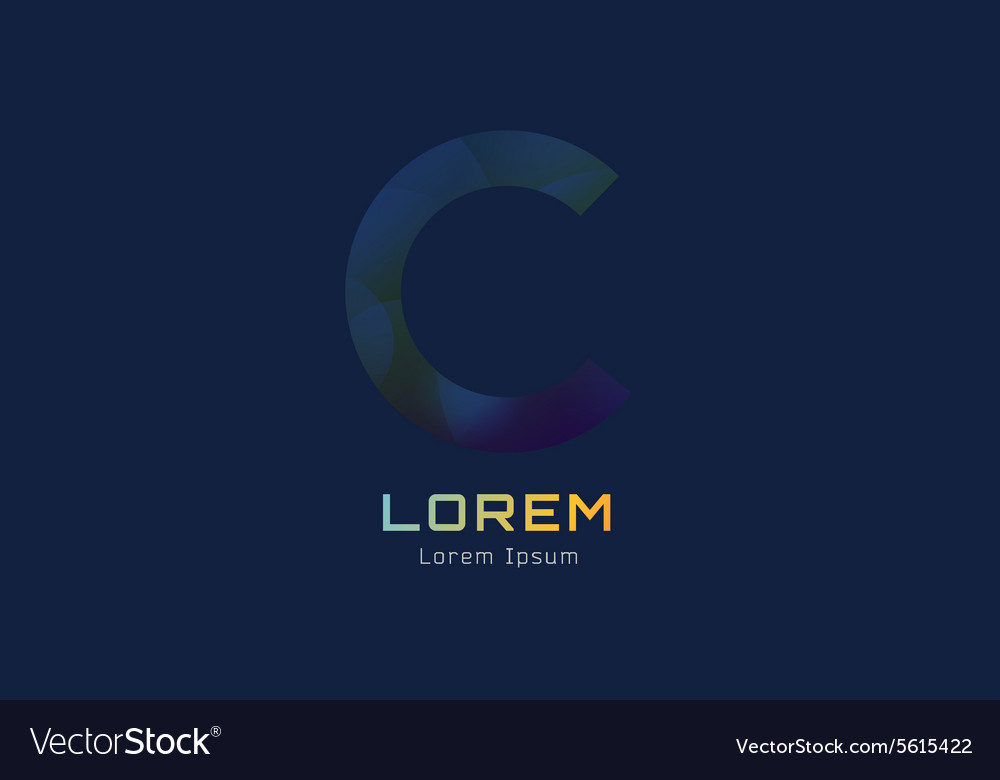 C logo template abstract circle shape