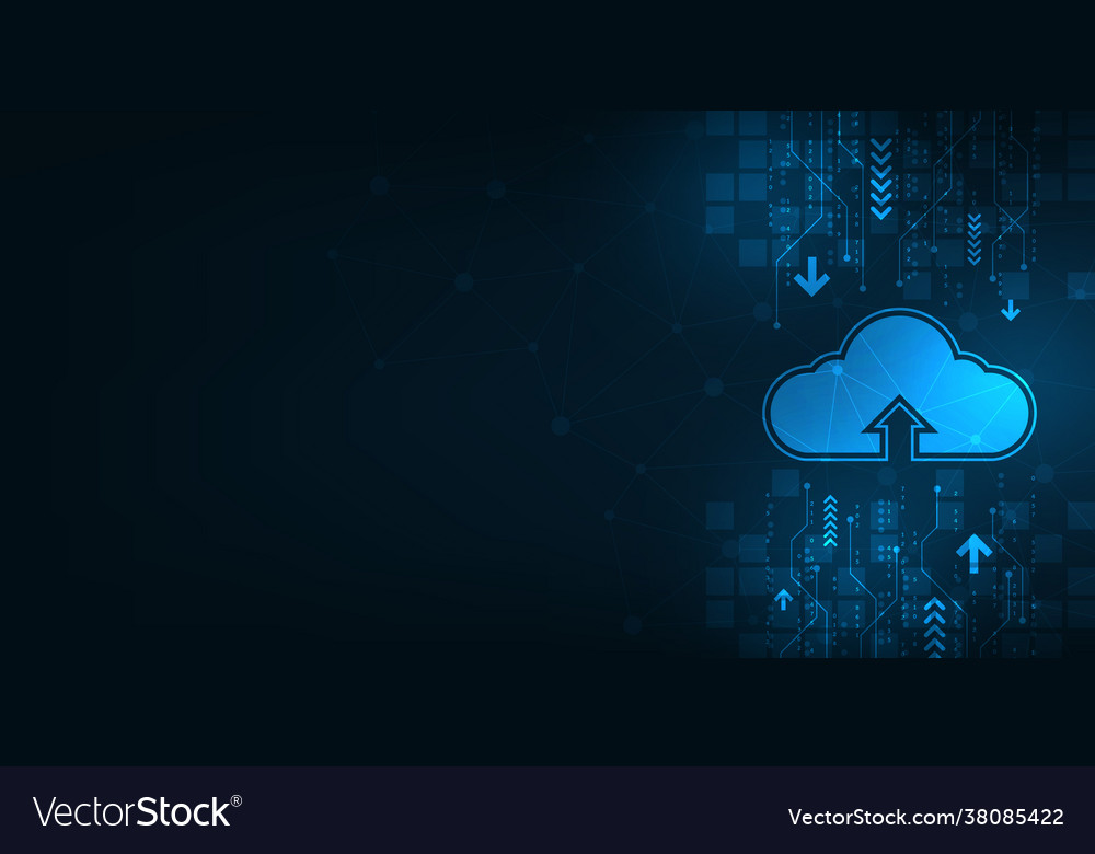 Cloud interface that shows data uploading vector image Cloud interface that shows data uploading