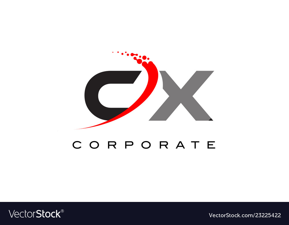 Cx modern letter logo design with swoosh