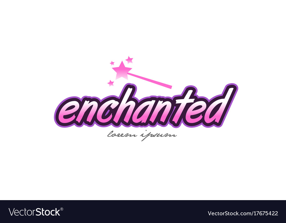 Enchanted word text logo icon design concept idea