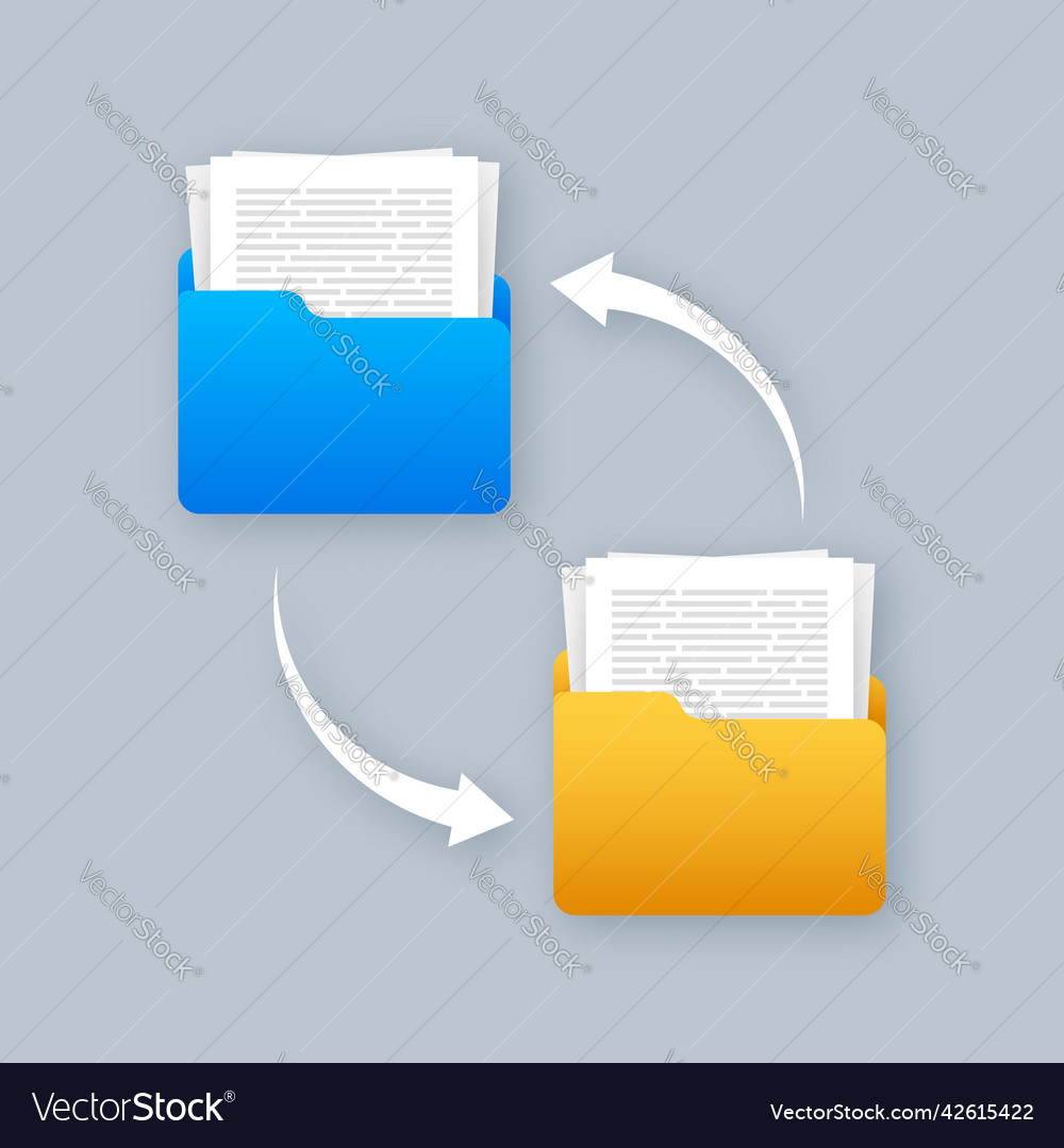 Flat icon with file exchange digital