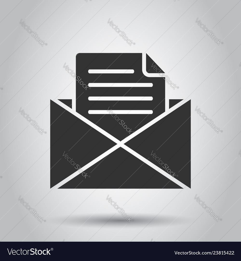 Mail envelope icon in flat style email message vector image Mail envelope icon in flat style email message