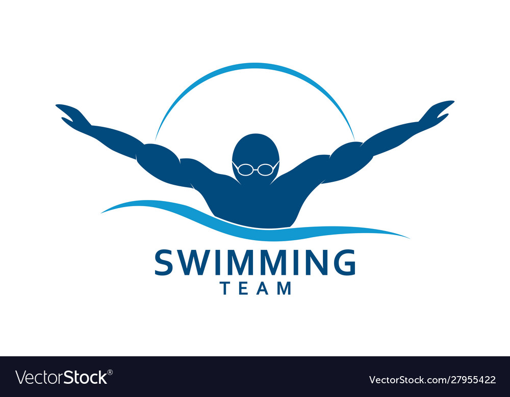 Man swimming competition pool logo