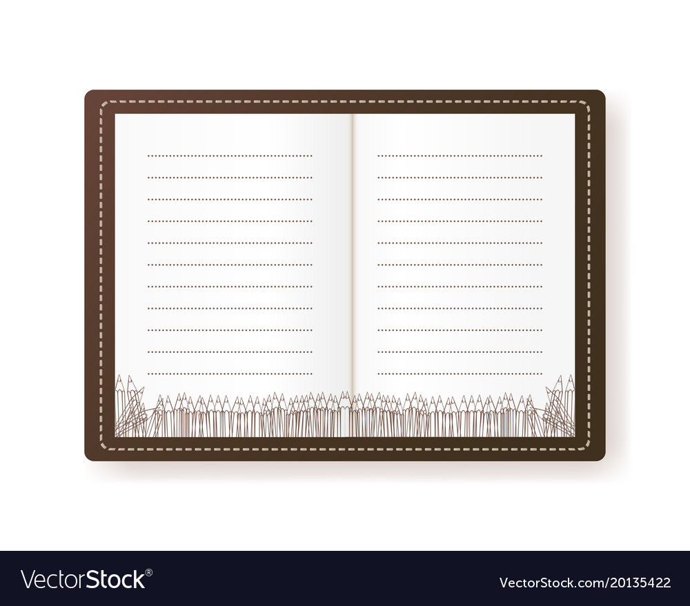 Notebook with set of pencils