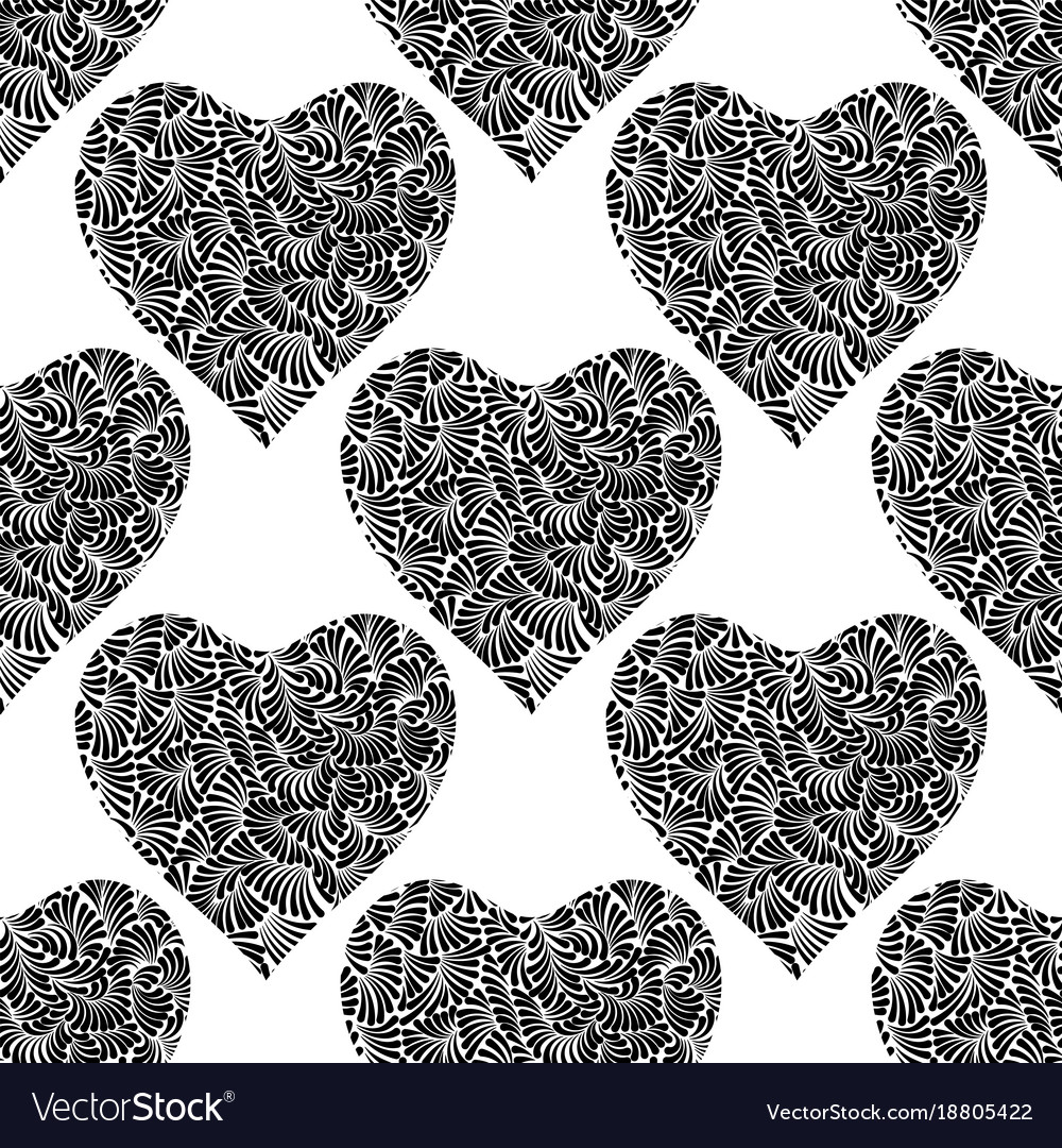 Seamless pattern with hearts