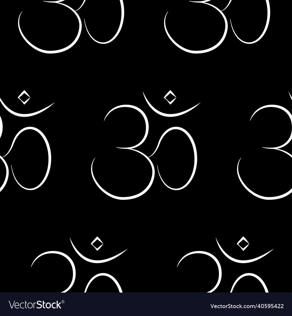 Seamless pattern with sign om symbol of hinduism Vector Image