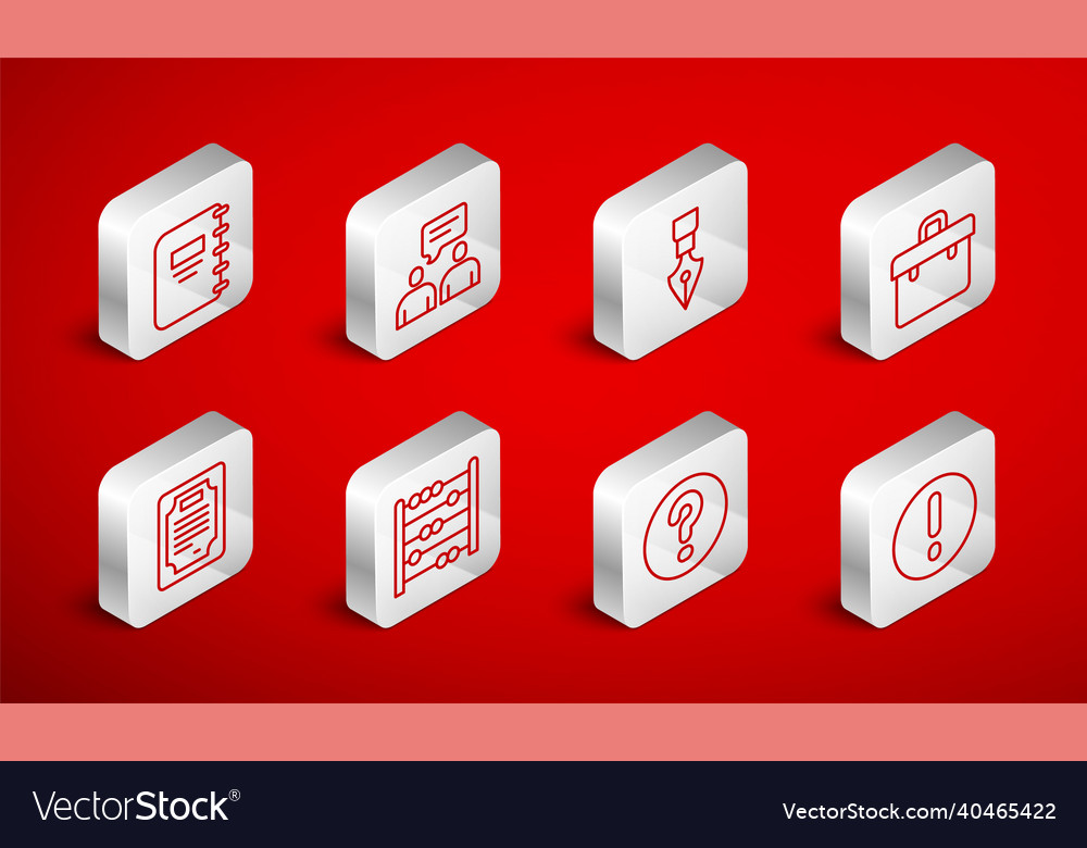 Set line speech bubble and exclamation two vector image Set line speech bubble and exclamation two
