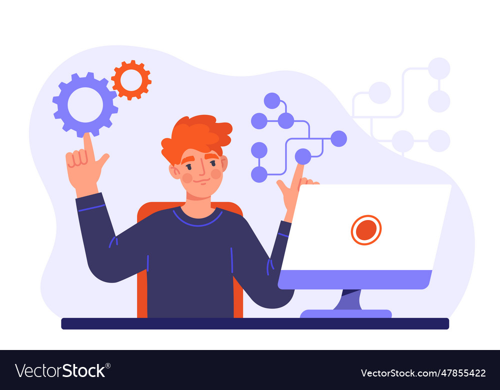 Technical logical thinking concept vector image Technical logical thinking concept
