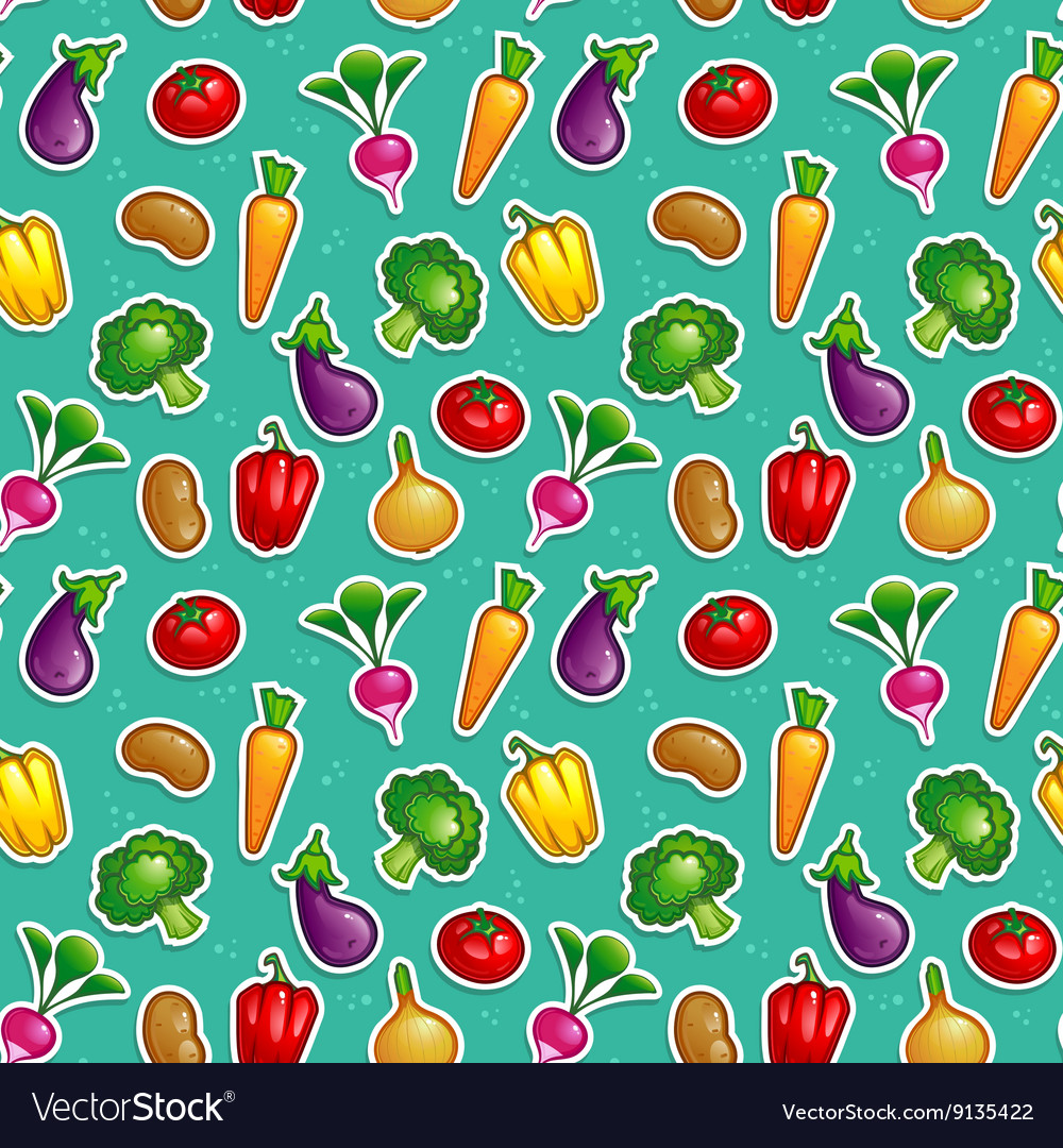 Vegetable seamless pattern Royalty Free Vector Image