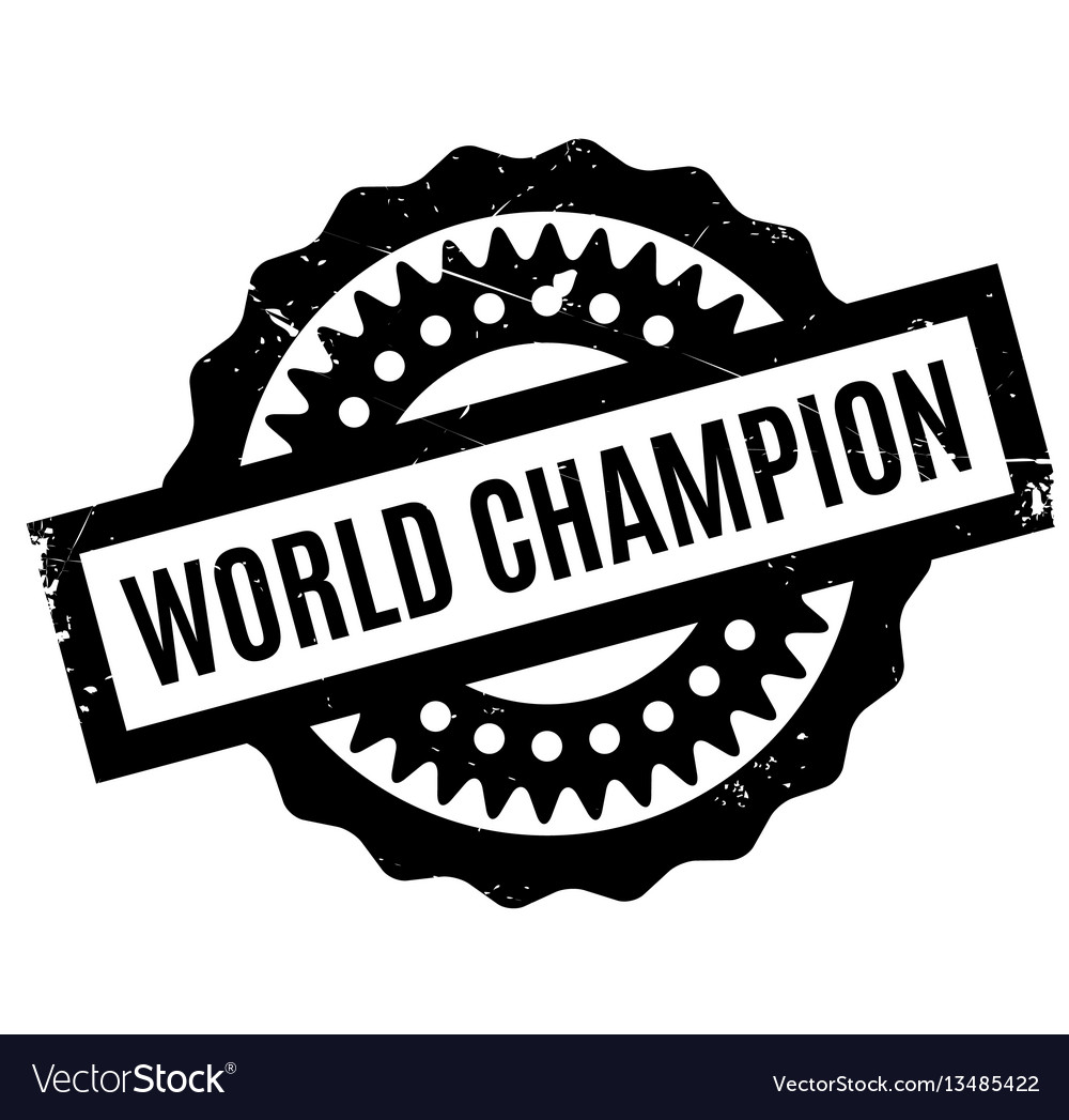 World Champion Rubber Stamp Royalty Free Vector Image