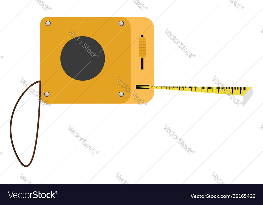 Yellow inch tape on a white background