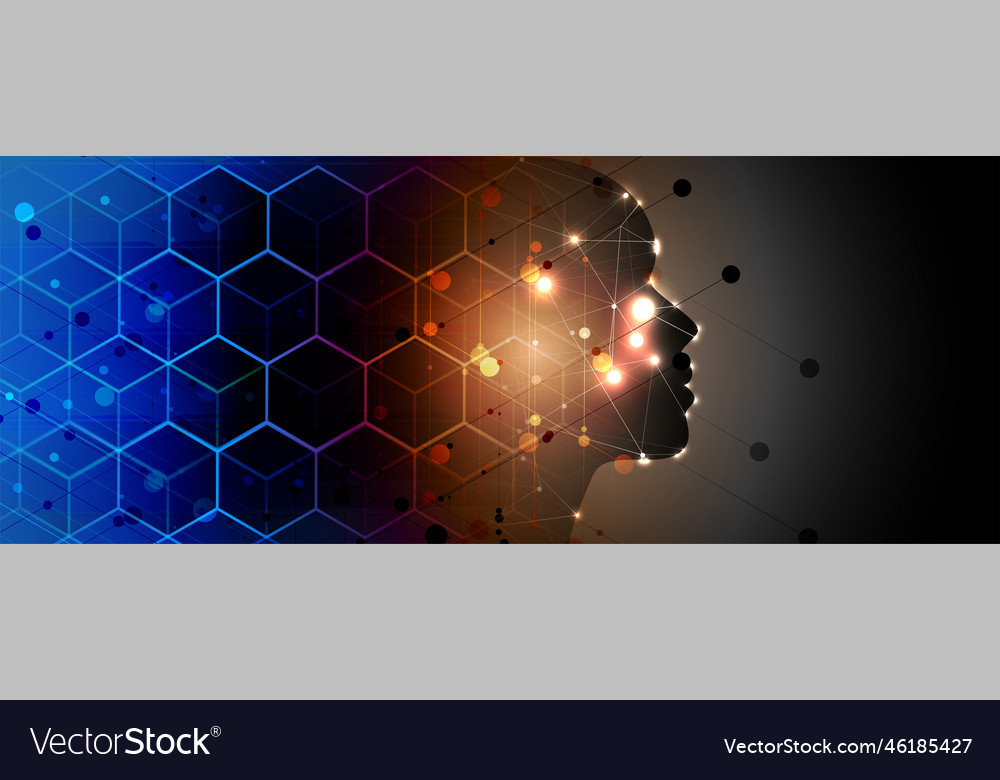 Artificial intelligence technology web background vector image Artificial intelligence technology web background