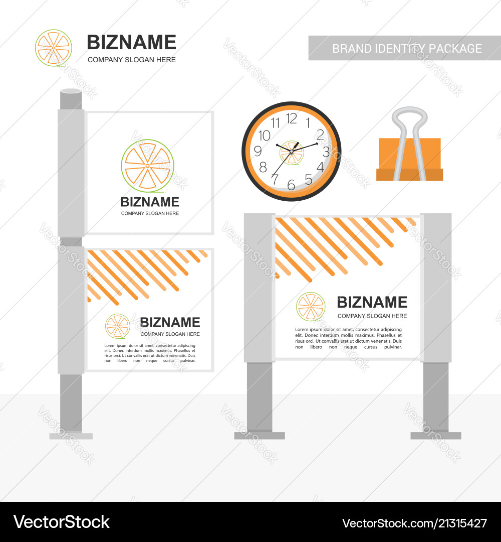 Company ads banner design with logo Royalty Free Vector