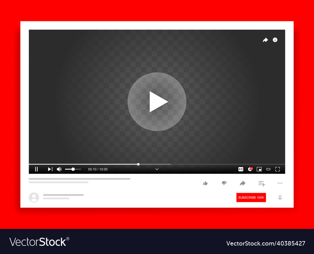 Desktop web video player vector image Desktop web video player