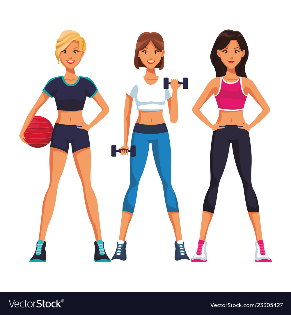 Fit women doing exercise