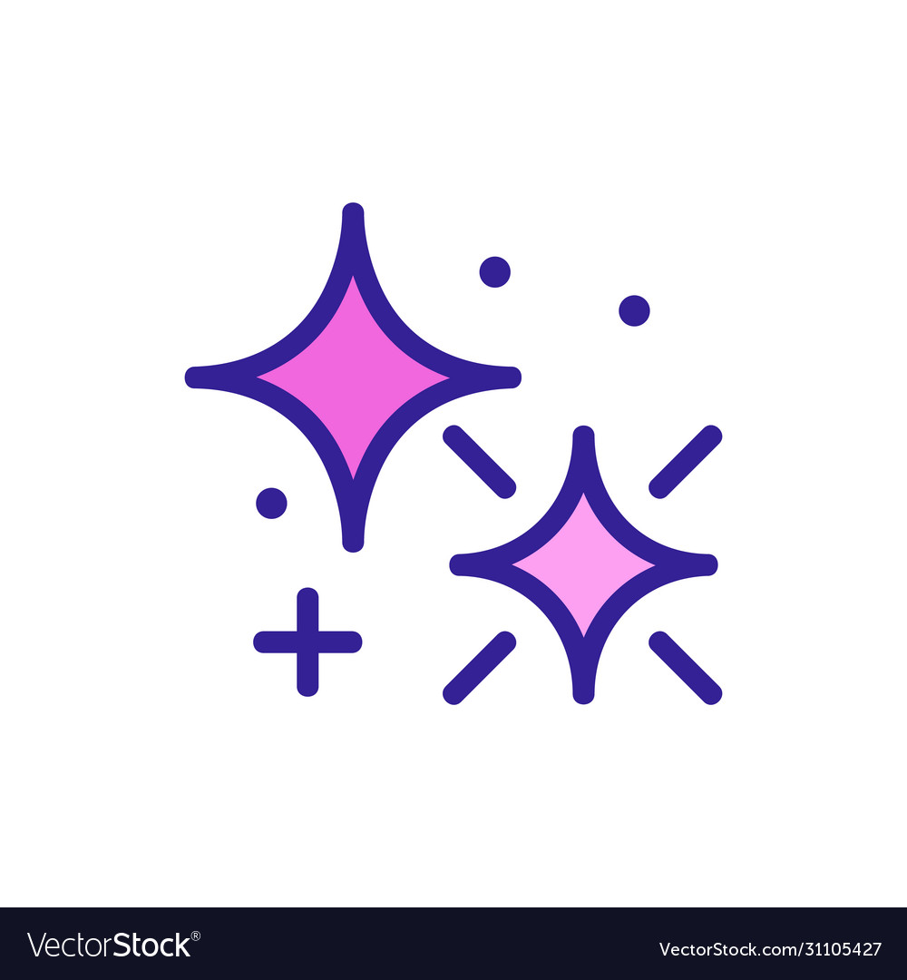 Glare curved four pointed star icon