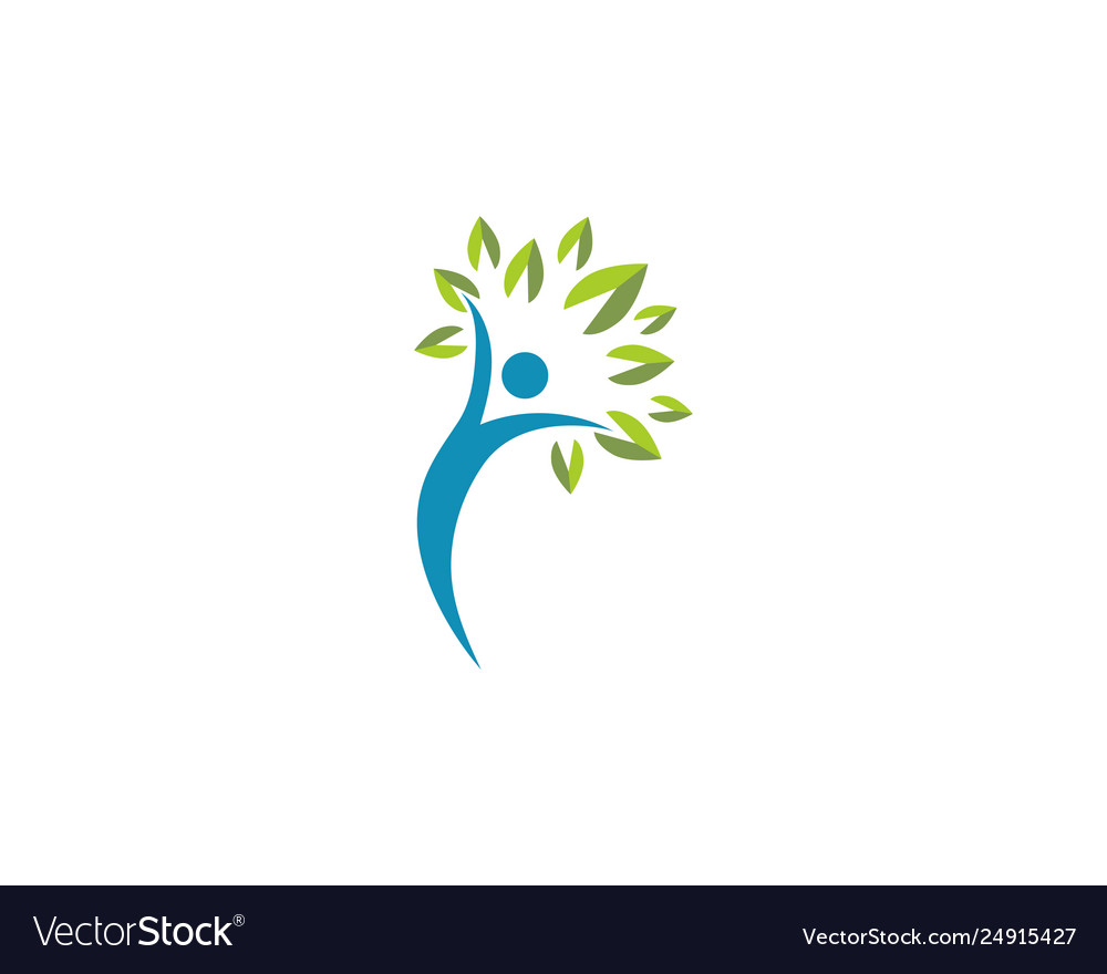 Human character logo sign Royalty Free Vector Image