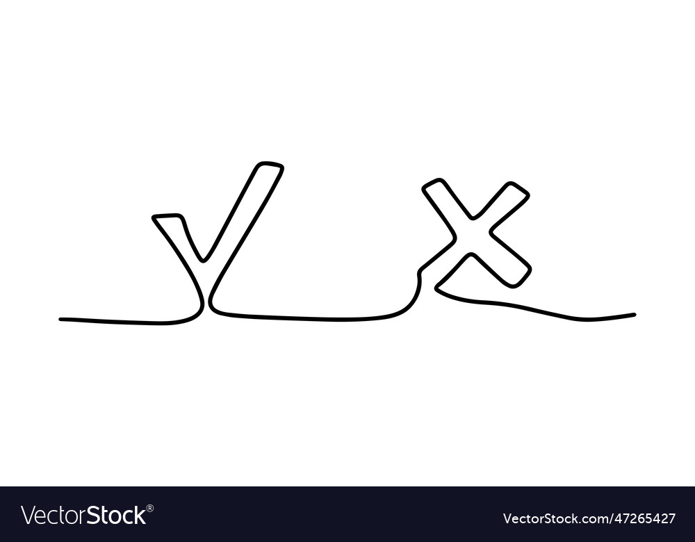 Icons with checkmarks in the form of thin lines vector image Icons with checkmarks in the form of thin lines
