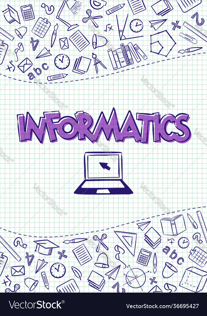 Informatics cover for a school notebook