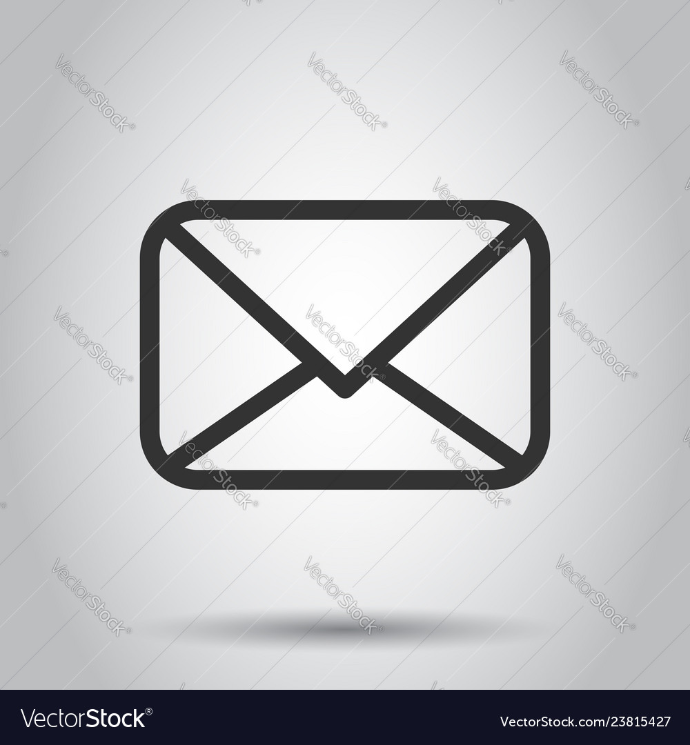 Mail envelope icon in flat style email message vector image Mail envelope icon in flat style email message