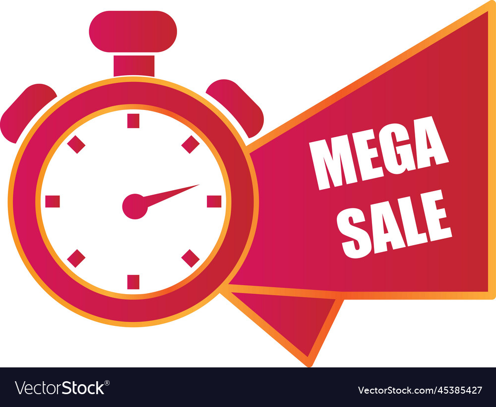 Mega sale banner template design on white