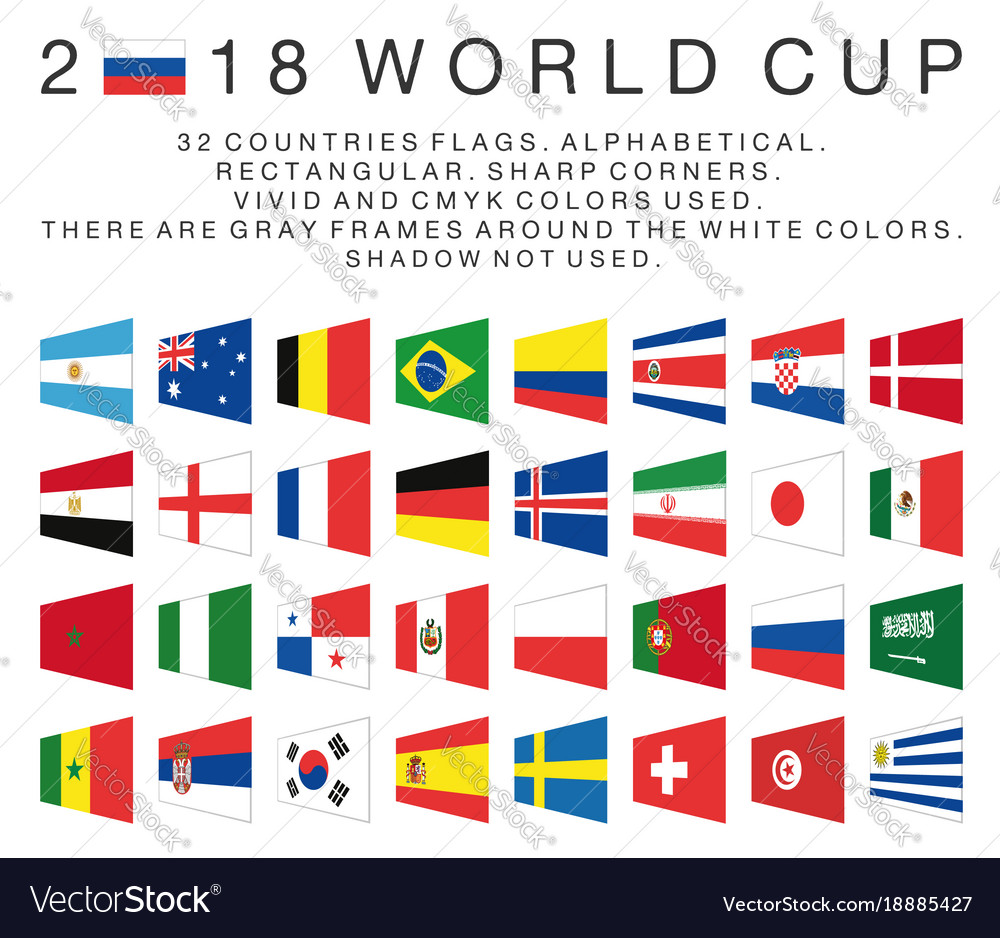 rectangular-flags-of-2018-world-cup-countries-vector-image