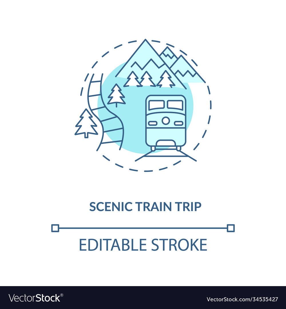 Scenic train trip concept icon