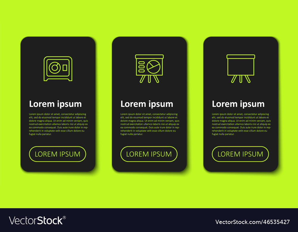 Set line safe board with graph and chalkboard vector image Set line safe board with graph and chalkboard