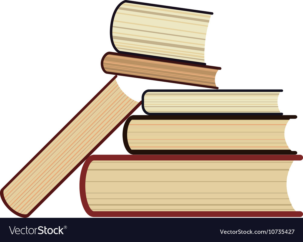 Six 6 books stack study library symbol Bookstore Vector Image