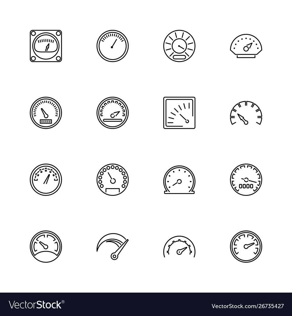 Speedometer - flat icons Royalty Free Vector Image