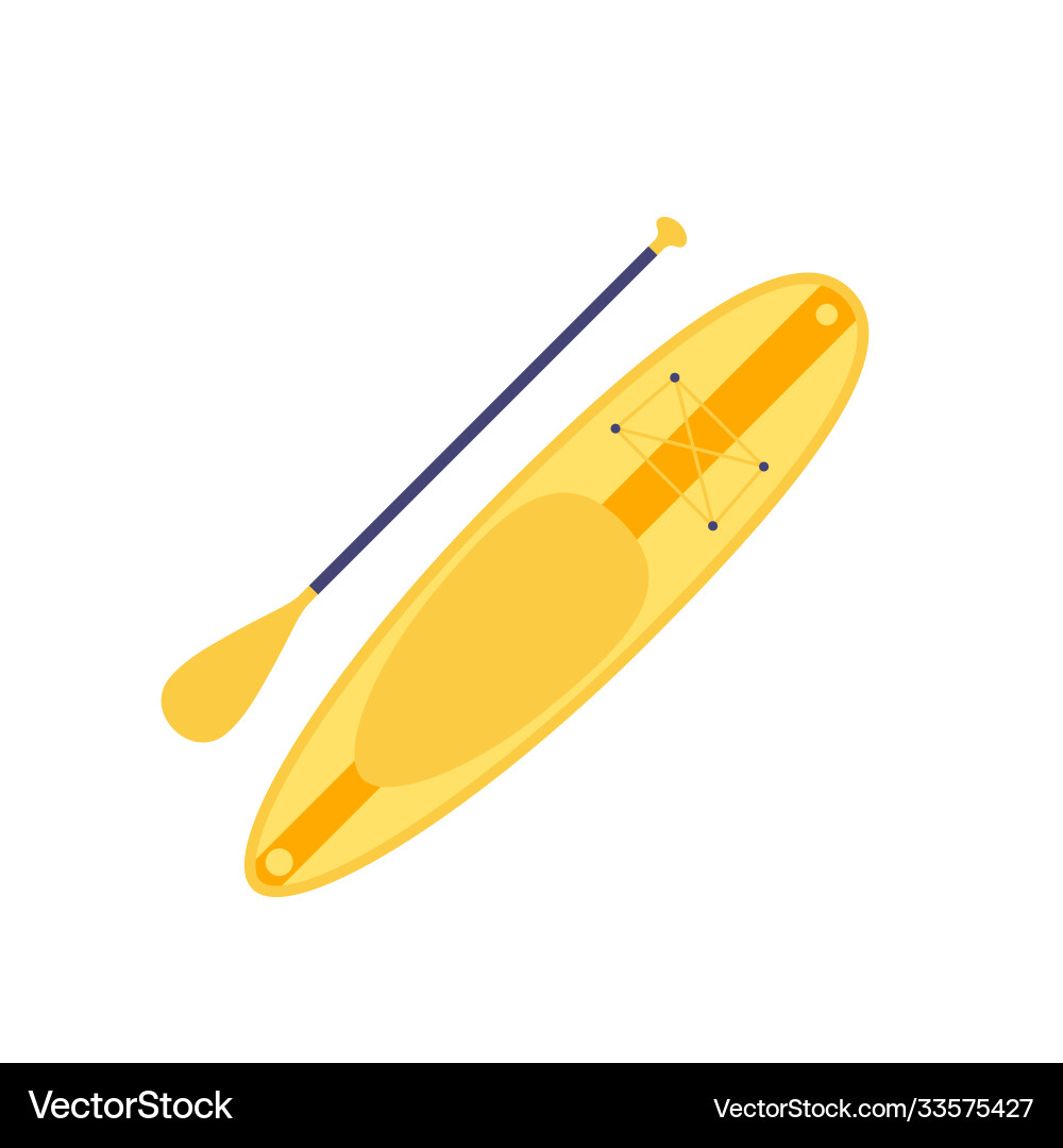Sup board and paddle isolated on white Royalty Free Vector