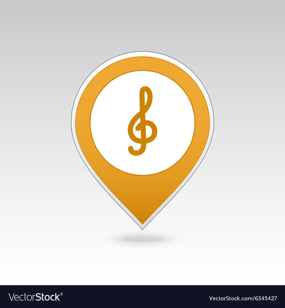 Treble clef pin map icon pointer markers