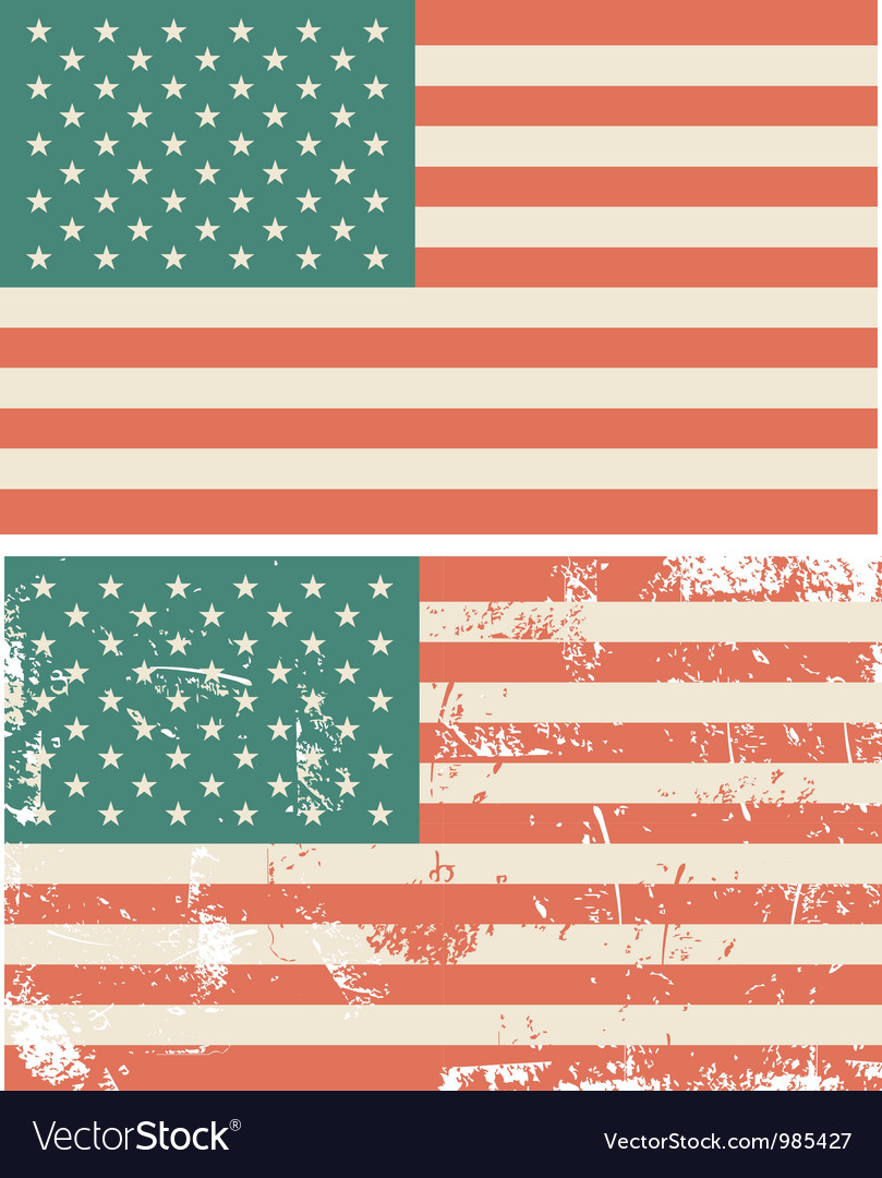 Vintage usa flag Royalty Free Vector Image - VectorStock