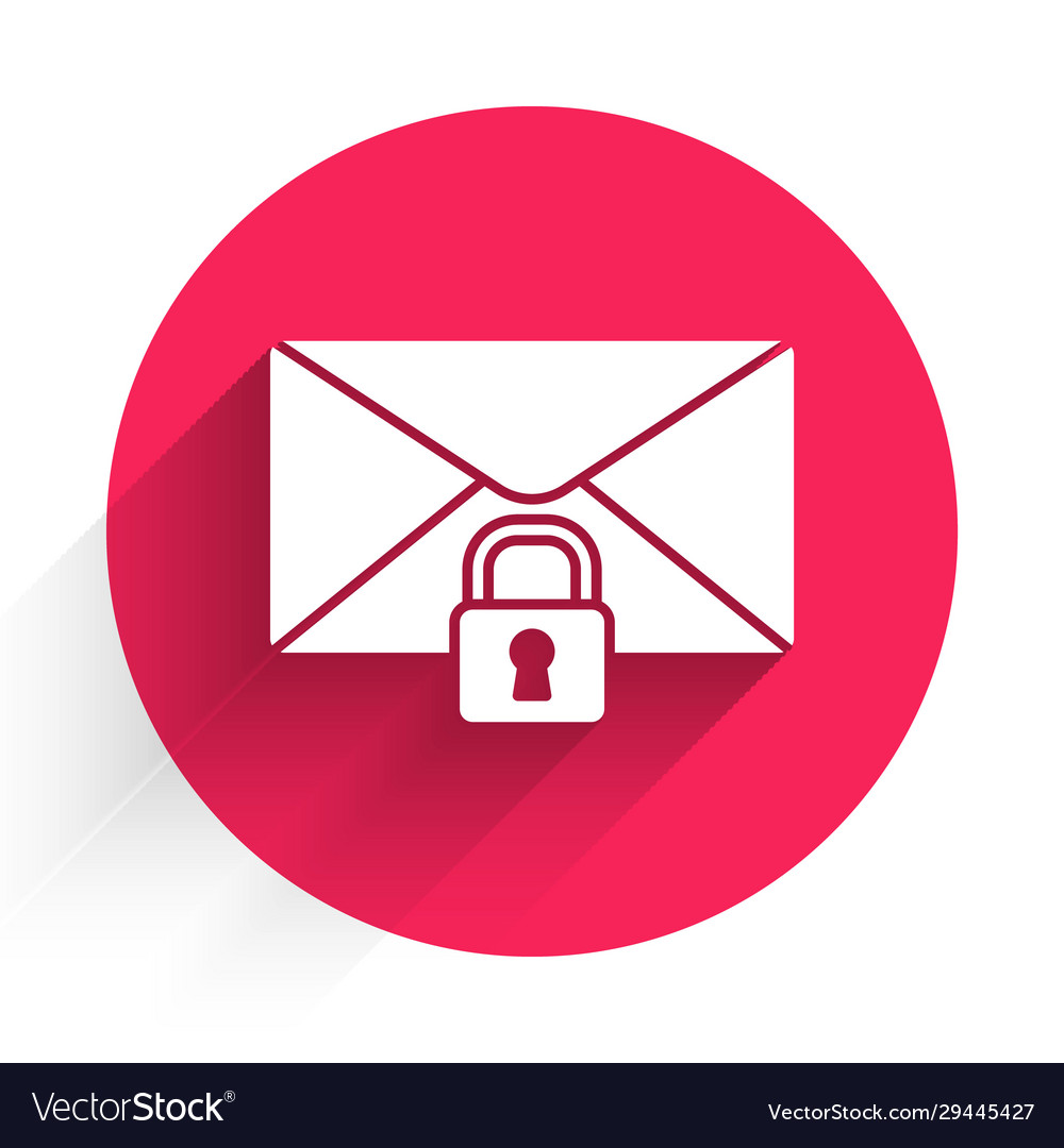 White mail message lock password icon isolated vector image White mail message lock password icon isolated