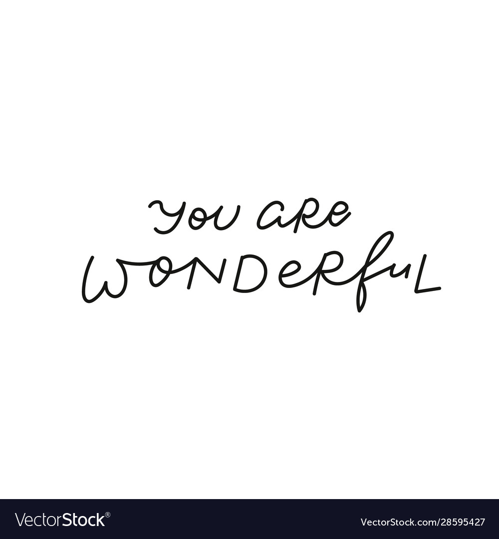 You are wonderful calligraphy quote lettering