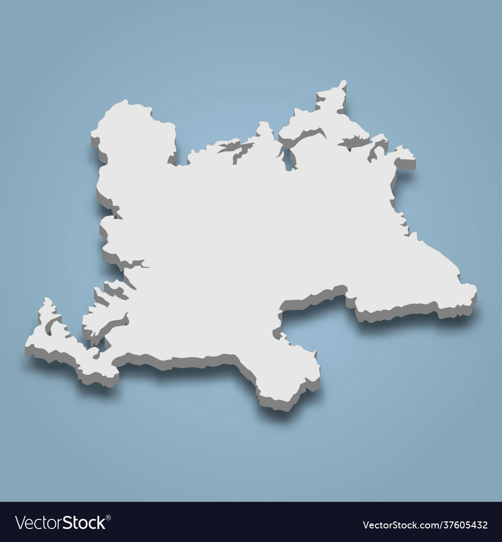 3d isometric map fukue is an island in japan Vector Image