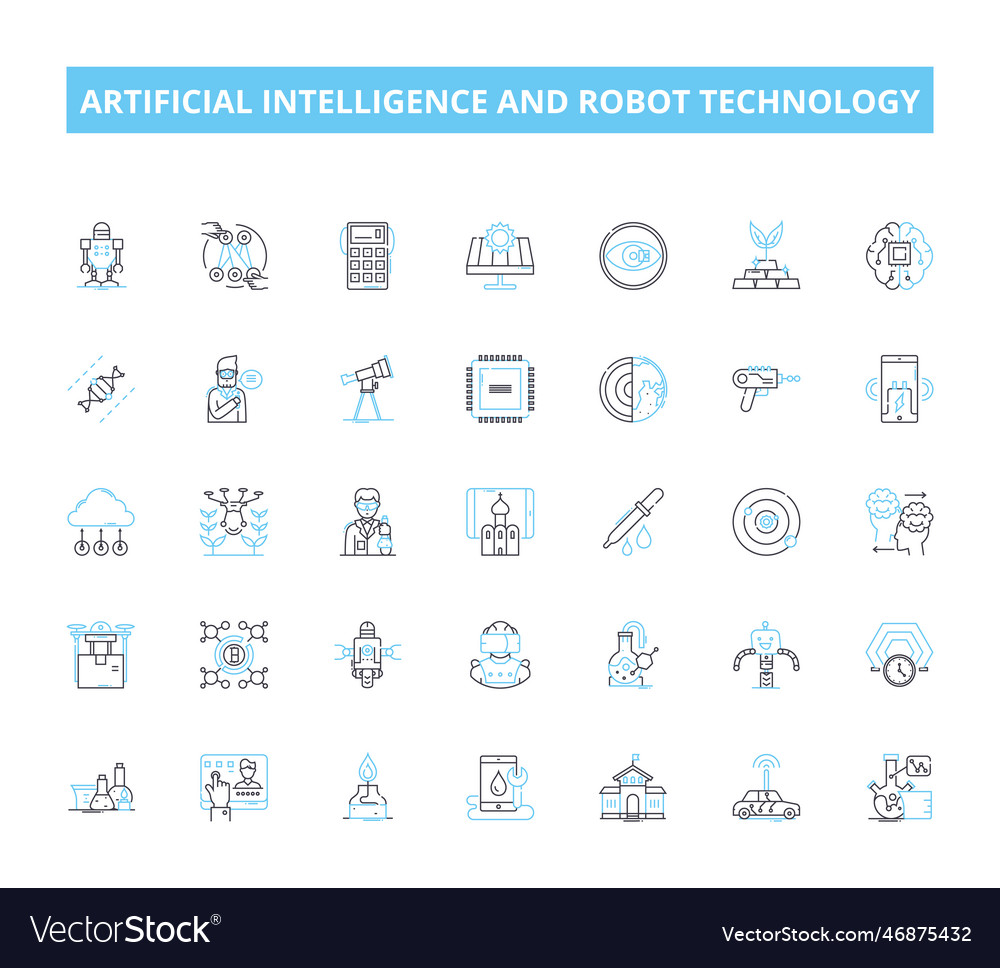 Artificial intelligence and robot technology vector image Artificial intelligence and robot technology