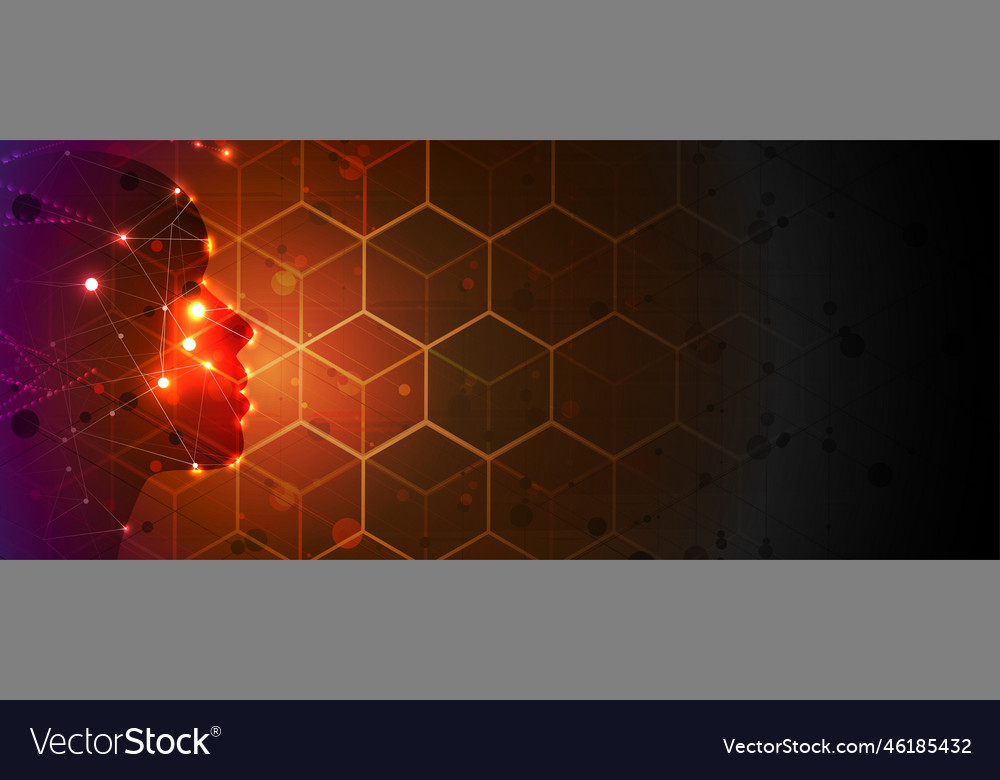 Artificial intelligence technology web background vector image Artificial intelligence technology web background