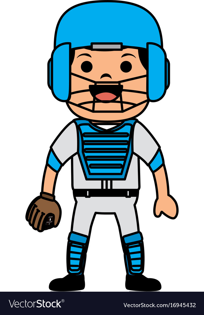 Baseball Player Catcher Avatar Character Vector Image