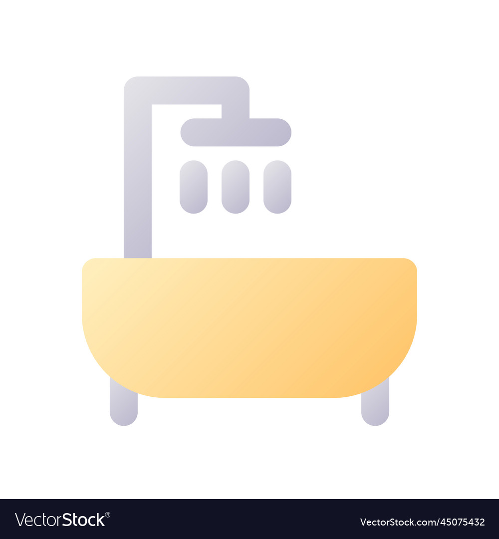 Bathtub pixel perfect flat gradient two-color ui vector image Bathtub pixel perfect flat gradient two-color ui